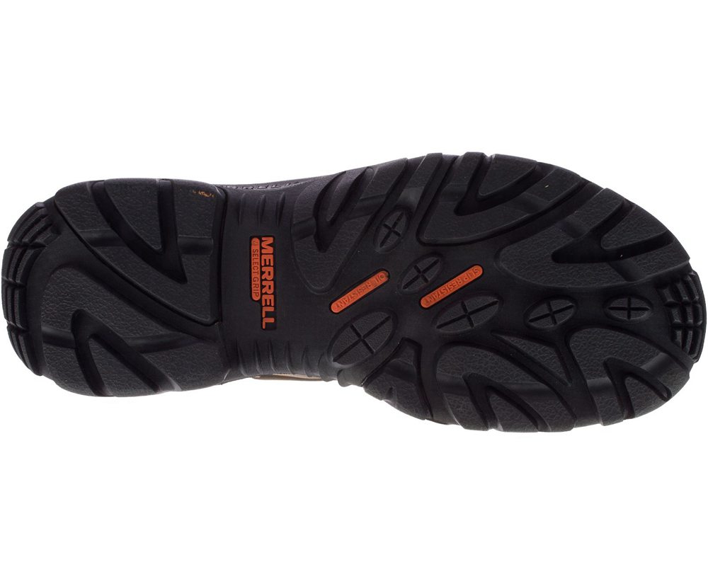 Kozaki Merrell Męskie Brązowe - Strongfield Skórzane X 7\" Waterproof Comp Toe - 613084-BPZ